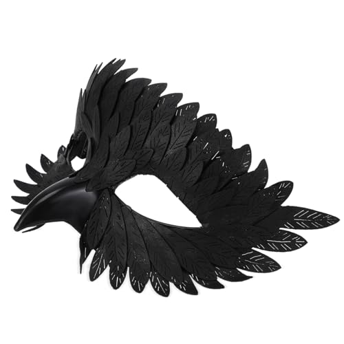 TOYANDONA Eulenmaske Schwarz Halbgesichts-tiermaske Aus Kunststoff Für Halloween Kostümparty Vogelmaske Eulen-halbmaske Gesichtsmaske Für Maskenbälle Cosplay von TOYANDONA