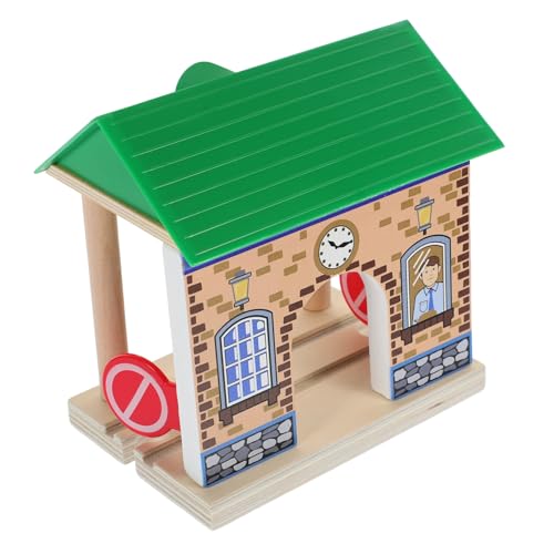 TOYANDONA Gleiszubehör Bahngleis holzeisenbahn für Train Set for Bahnhofsszene Holz Zugstation holzeisembahn Kindermodell Dekoratives Bahnhofsspielzeug Plastik von TOYANDONA