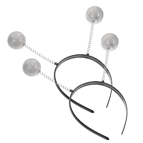 TOYANDONA Glitzer Ball Kopfbänder Silberne Ball Kopfbopper Tragbares Und Leichtes Haarschmuck Für Halloween Party Kostüme Und Festlichkeiten von TOYANDONA