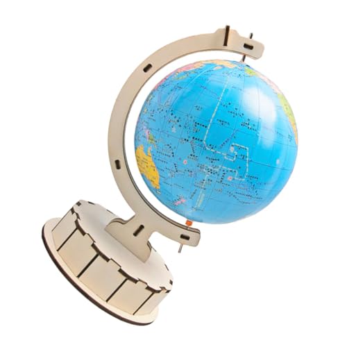 TOYANDONA Globe-Lehrmittel Interaktiver DIY politische Karte Kleiner Weltkarte erdanker Modelle Erdkugel-Material zum Selbermachen -DIY-Erdkugel- Holz Colorful von TOYANDONA