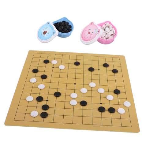 TOYANDONA Go Spielset mit Bär Doppelseitiges und Brett Plastik Steine Tragbares Lernspiel für Anfänger und Strategisches Denktraining TOYANDONA Go Spielset mit Bär Doppelseitiges und Brett Plastik Steine Tragbares Lernspiel für Anfänger und Strategisches Denktraining von TOYANDONA