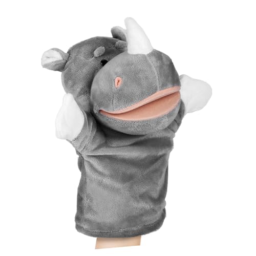 TOYANDONA Tier Handpuppe Plüsch Graue Handpuppe Für Geschichtenerzählen Rollenspiele Und Lehrzwecke Pädagogisches Spielzeug von TOYANDONA