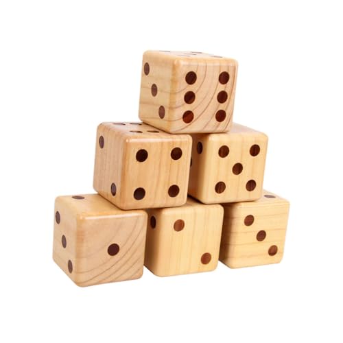 TOYANDONA Großer Spielwürfel aus Massivem Holz Robustes Dice Toy mit Detailreichem Design Vielseitig für Party Brettspiel Lernspielzeug für Natürliche Oberfläche Lackiert oder Unlackiert von TOYANDONA
