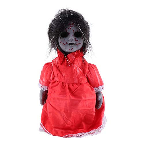 TOYANDONA Gruselige Halloween- Puppen Leuchtende Puppe Gruselige Sprachaktivierte Induktions- Walking- Horror- Besessene- Puppe mit Sound Halloween- Requisite für von TOYANDONA