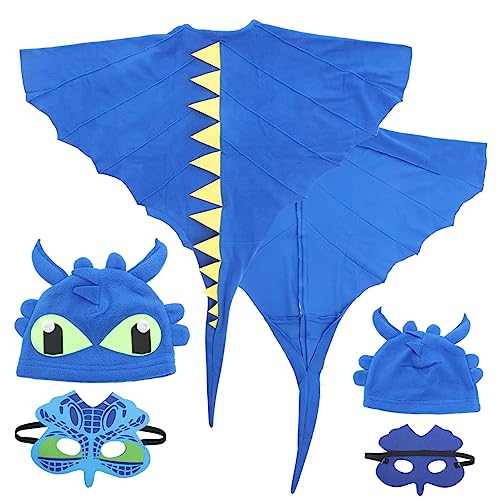 TOYANDONA Halloween Dinosaurier Kostüm für Teilig mit Umhang Hut und Maske Buntes Cosplay Kostüm für Jungen Verkleidung für Halloween Fasching Geburtstage Outdoor Rollenspiele von TOYANDONA