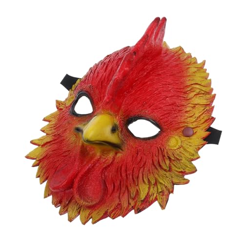 TOYANDONA Halloween Hahnenmaske aus PU Leichte Sichere Party und Cosplay Maske für Erwachsene Realistische Tierkopfverkleidung für Halloween Karneval Bühnenauftritte und Festlichkeiten von TOYANDONA