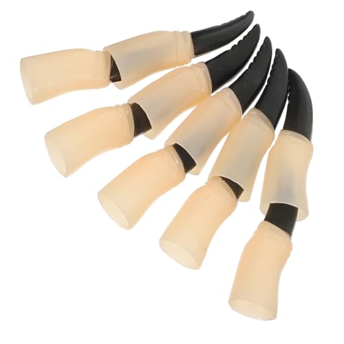 TOYANDONA Halloween Hexen Fingernägel Teilig Hautfarbene Lange Fingernagelkrallen Praktische Cosplay Requisiten für Kostüm Party Langlebig und Bequem für Grusel Dekorationen und Maskeraden von TOYANDONA