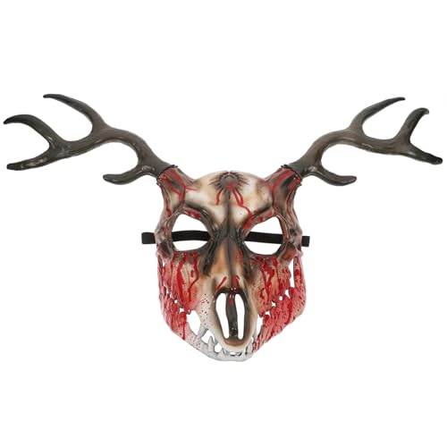 TOYANDONA Halloween Horned Maske Abnehmbare Geweihmaske für Kostümpartys Cosplay und Horror Festivals Vielseitiges Zubehör für Rollenverwandlung von TOYANDONA