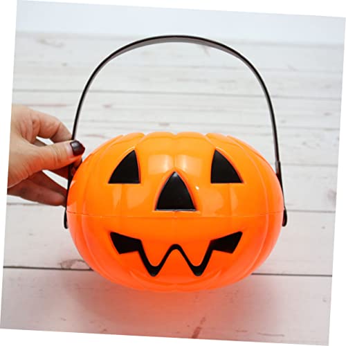 TOYANDONA Halloween Kürbis Eimer Süßigkeitenbehälter mit Henkel Wiederverwendbar Robuste Kunststoff Dekoration für Halloween Party und Geschenkverpackung Orangefarbener Deko Behälter für TOYANDONA Halloween Kürbis Eimer Süßigkeitenbehälter mit Henkel Wiederverwendbar Robuste Kunststoff Dekoration für Halloween Party und Geschenkverpackung Orangefarbener Deko Behälter für von TOYANDONA