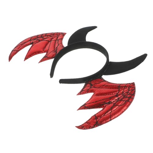 TOYANDONA Halloween Stirnband Rotes Fledermausflügel Cosplay Haarreif Halloween Kostüm Party Haarband Leicht Langlebig für Damen und Herren von TOYANDONA