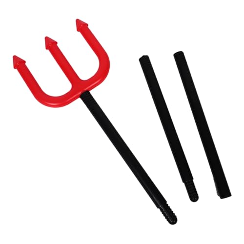 TOYANDONA Halloween Teufelsgabel Cosplay Requisiten für Halloween Deko Rote Demon Fork für Kostümpartys und Rollenspiele Langlebig und Bequem zu Handhaben von TOYANDONA