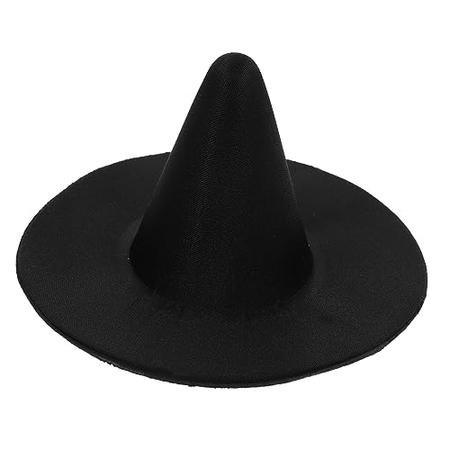TOYANDONA Halloween-hexenhut Mini-hexenhut Kleine Hexenhüte Für Puppen Hexenhut Karikatur Cowgirl-hut Hase Eimerhüte Zubehör Für Babypuppen Mini-hut Quallenhut Black Stoff von TOYANDONA