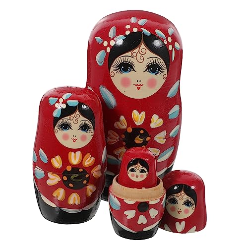 TOYANDONA Handbemalte Teilige Holz Matryoshka Nesting Dolls Bunte Russische Puppen Pädagogisches für Einzigartige Handgefertigte Dekorationen Fördert und Raumwahrnehmung von TOYANDONA