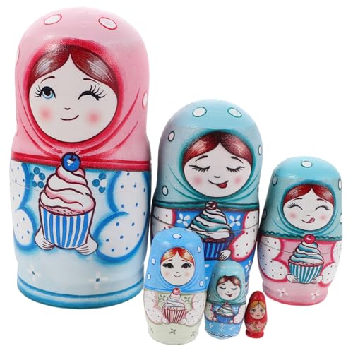 TOYANDONA Handgefertigte Russische Nesting Dolls Lagiges Holzspielzeug Handbemalte Puppen Traditionelle Familienpuppe für Pädagogisches Stapelspielzeug Kulturelle Heimdekoration TOYANDONA Handgefertigte Russische Nesting Dolls Lagiges Holzspielzeug Handbemalte Puppen Traditionelle Familienpuppe für Pädagogisches Stapelspielzeug Kulturelle Heimdekoration von TOYANDONA