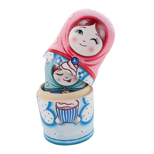TOYANDONA Handgefertigte Russische Puppen Lagiges Holzspielzeug Handbemalt Stapelbar Traditionelles Russisches Kulturdoll Set Pädagogisch und Dekorativ für Familien TOYANDONA Handgefertigte Russische Puppen Lagiges Holzspielzeug Handbemalt Stapelbar Traditionelles Russisches Kulturdoll Set Pädagogisch und Dekorativ für Familien von TOYANDONA