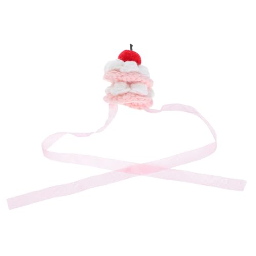 TOYANDONA Handgefertigter Winziger Häkelhut in Kuchenform für Kuscheltiere und Puppen Weiche Anpassbare Mütze aus Garn für Festliche Themen und Stilvolle Puppenaccessoires von TOYANDONA
