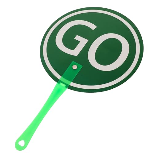 TOYANDONA Handheld-Go-Paddel kleines Stoppschild Lehrmittel Stoppschild mit Griff kleine Zeichen -Stoppschild Handzeichen Stoppen Sie das Handstopp Plastik Green von TOYANDONA