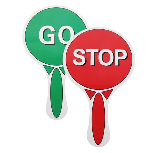 TOYANDONA Handheld Verkehrszeichen Rot Grün Flexible Schulweghelfer für Kindergarten und Grundschule Pädagogische Stop und Go Schilder für Interaktives Verkehrssicherheitsspiel im von TOYANDONA