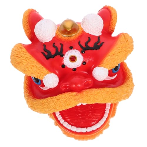 TOYANDONA Handpuppe Emuliertes Tierspielzeug Simulation Tiermodell Frühes Bildungsspielzeug Tanzende Löwenpuppenhand Handspielzeug Tierhandpuppe Cartoon-tierpuppenspielzeug Plastik Rot von TOYANDONA