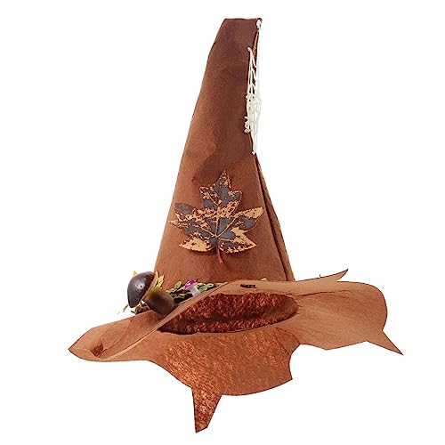 TOYANDONA Hexenhut für Halloween Lustiger Partyhut mit Einzigartigem Blätterdesign Leichtes Kostümzubehör für Frauen für Halloween Feiern und Cosplay von TOYANDONA