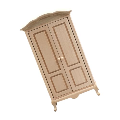 TOYANDONA Hölzerne Mini Möbel Mini-Hausverzierung Minischrank Wohnkultur Mini-Hausschmuck kleiderschrank aus Holz Mini House Accessory Mini- -Holzmöbel Kleiner Holzschrank Khaki von TOYANDONA