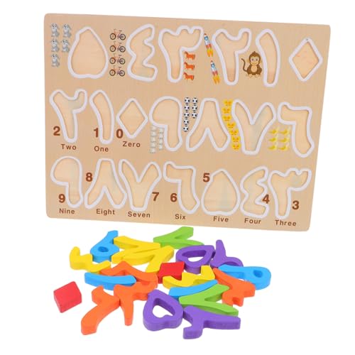 TOYANDONA Holz Arabisches Alphabet Puzzle Lernspielzeug Alphabet Formen Puzzles Frühpädagogisches Montessori Kognitiven Entwicklung und Feinmotorik für Zuhause und Vorschule von TOYANDONA