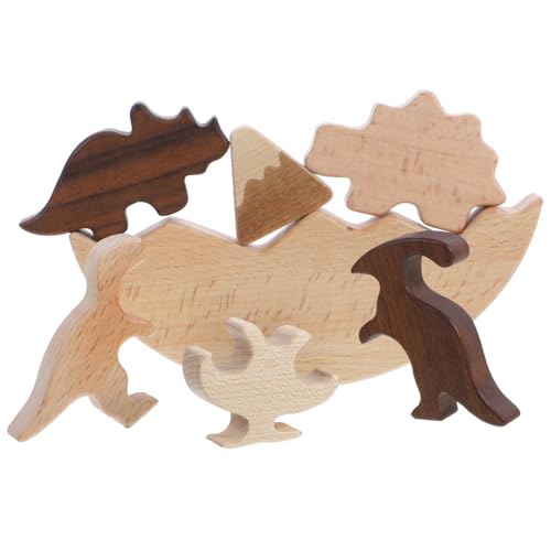 TOYANDONA Holz-Balance-Stapelblöcke – Holzblöcke Mit Cartoon-Dinosaurier Verbessern Die Feinmotorik Und Das Logische Denken Ideal Für Das Eltern-Kind-Spiel Von Kleinkindern von TOYANDONA