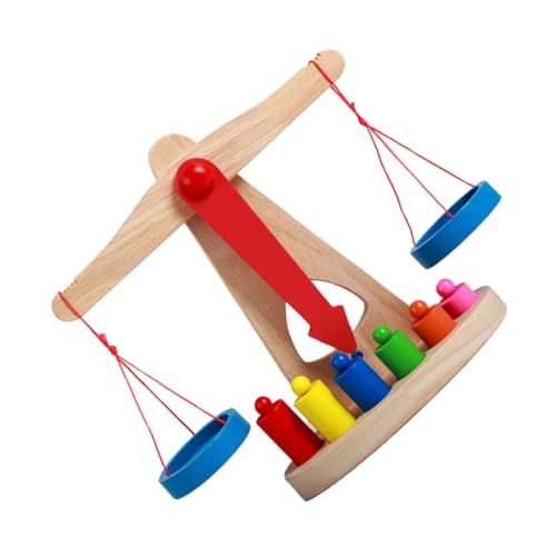 TOYANDONA Holz Balancewaage Lernspielzeug für Pädagogisches Holzspielzeug mit Runder Glatter Oberfläche Fördert Konzentration und Rechnen durch Spielerisches Gleichgewichtstraining von TOYANDONA