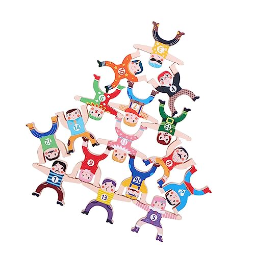 TOYANDONA Holz Balancierspielzeug für Stapelsteine Lernspielzeug Gleichgewicht Feinmotorik und Kreativität Geeignet für Junge Mädchen und Jungen von TOYANDONA