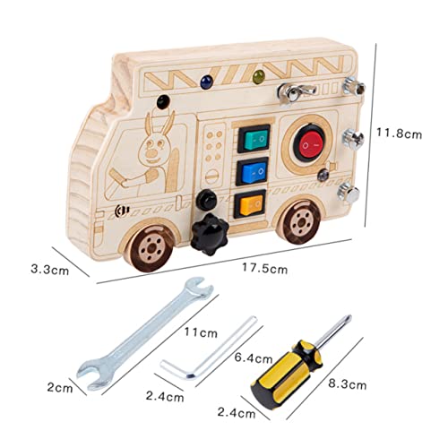 TOYANDONA Holz Busy Board für Kleinkinder Montessori Lernspielzeug mit und Grünem Licht Simulierte Schalter Fördert Feinmotorik und Hand Auge Koordination Geeignet für Frühpädagogik von TOYANDONA