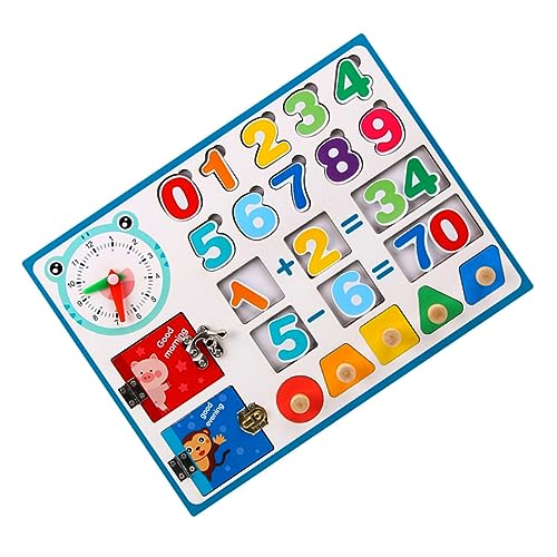 TOYANDONA Holz Entwicklungsspielzeug Busy Board für Kleinkinder Montessori Lernspielzeug mit Form und Farbenerkennung Motorik und Zahlenförderung Sicheres Pädagogisches Aktivitätsbrett für von TOYANDONA