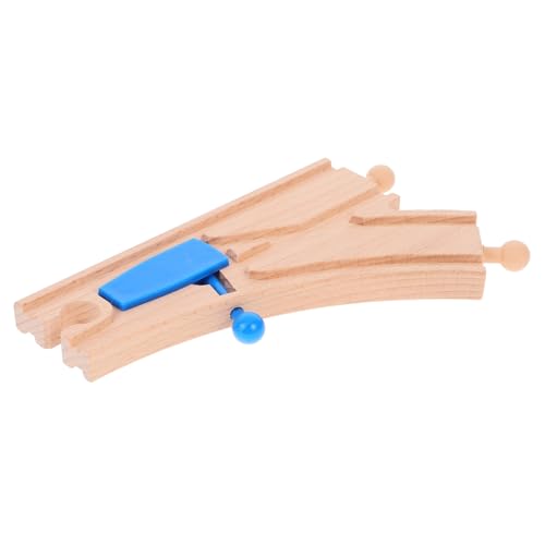 TOYANDONA Holz Gleisspielzeug für Blauer Weichenverbinder Langlebiges Holzspielzeug zur Kreativen Gestaltung von Zugszenen Kleine Zugliebhaber Sicher und Einfach von TOYANDONA