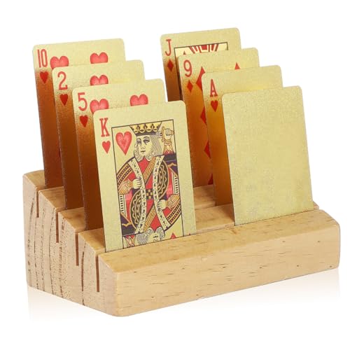 TOYANDONA Holz Kartenhalter Tischkartenständer Spielkarten Display Halterung Schräg Geschlitzt Stabile Holzfuß Anzeige für Kartenspiele und Senioren TOYANDONA Holz Kartenhalter Tischkartenständer Spielkarten Display Halterung Schräg Geschlitzt Stabile Holzfuß Anzeige für Kartenspiele und Senioren von TOYANDONA