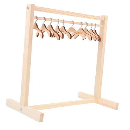TOYANDONA Holz Kleiderständer für Puppen Teilig mit Kleinen Holzkleiderbügeln Glatte Oberfläche Kindersicherer Puppenkleiderhalter für Puppenhaus und Kinderzimmer zur Puppenkleidung TOYANDONA Holz Kleiderständer für Puppen Teilig mit Kleinen Holzkleiderbügeln Glatte Oberfläche Kindersicherer Puppenkleiderhalter für Puppenhaus und Kinderzimmer zur Puppenkleidung von TOYANDONA