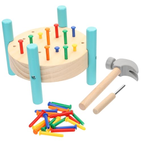TOYANDONA Holz Nagelspiel Hammer Holzwerkbank Pounding Hand Auge Koordination Motorik Training für Ab Jahr Sicher und Tragbar TOYANDONA Holz Nagelspiel Hammer Holzwerkbank Pounding Hand Auge Koordination Motorik Training für Ab Jahr Sicher und Tragbar von TOYANDONA