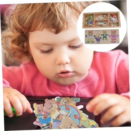 TOYANDONA Holz Puzzle Bär mit Anziehfunktion Buntes Lernspielzeug für Fördert Kreativität Hand Auge Koordination Pädagogisches Tier Wechselkleidungsspielzeug für Jungen und Mädchen TOYANDONA Holz Puzzle Bär mit Anziehfunktion Buntes Lernspielzeug für Fördert Kreativität Hand Auge Koordination Pädagogisches Tier Wechselkleidungsspielzeug für Jungen und Mädchen von TOYANDONA