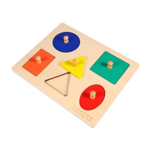 TOYANDONA Holz Puzzle Geometrische Formen Montessori Lernspielzeug für Kleinkinder Motorik Sicher Leicht Ecken Geeignet für Drinnen und Draußen von TOYANDONA
