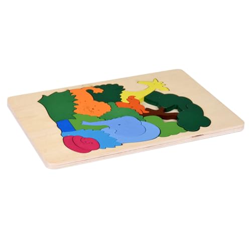 TOYANDONA Holz Puzzle für Schichten Tiermotiv Pädagogisches Langlebiges Montessori Lernspielzeug für Kleinkinder Fördert Feinmotorik und Kognitive Entwicklung von TOYANDONA