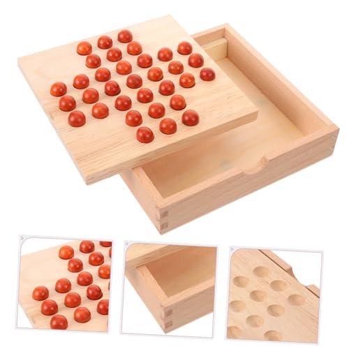 TOYANDONA Holz Schachspiel Frühpädagogisches Brettspiel Tragbares Miniatur Lernspielzeug für Hand Auge Koordination und Eltern Junge Mädchen Interaktion von TOYANDONA