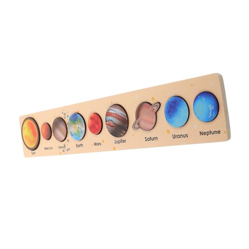 TOYANDONA Holz Sonnensystem Puzzle für Lernspielzeug mit Detaillierten Planetenstücken Montessori Weltraum Lernhilfe für Vorschulkinder Jungen Mädchen von TOYANDONA