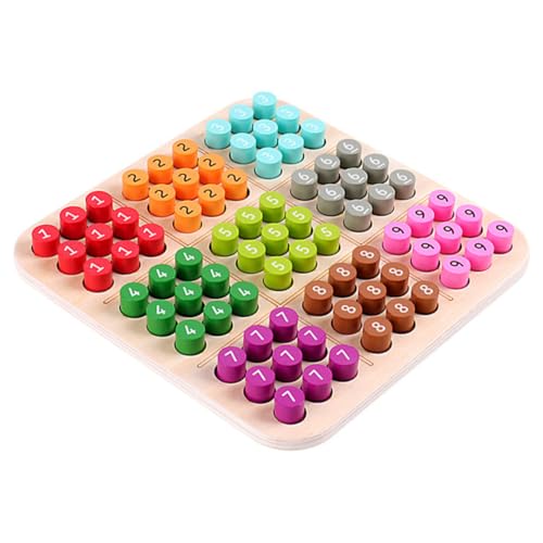 TOYANDONA Holz Sudoku Legespiel Lernspielzeug für Jahre Tragbares Kompaktes Denkspiel Logik und Gedächtnis Pädagogisches Zahlen rätselspielzeug für Vorschule von TOYANDONA