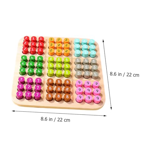 TOYANDONA Holz Sudoku für Jahre Logisches Denkspiel Tragbares Lernspiel mit Zahlentafel Pädagogisches Brettspiel Rechen Gedächtnisfähigkeiten von TOYANDONA