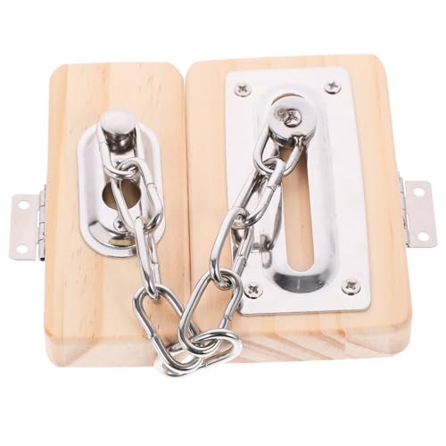 TOYANDONA Holz Türschloss Busy Board Feinmotorik Lernspielzeug Natürliche Holzfarbe Sicheres DIY Sensorisches Kinderspielzeug von TOYANDONA