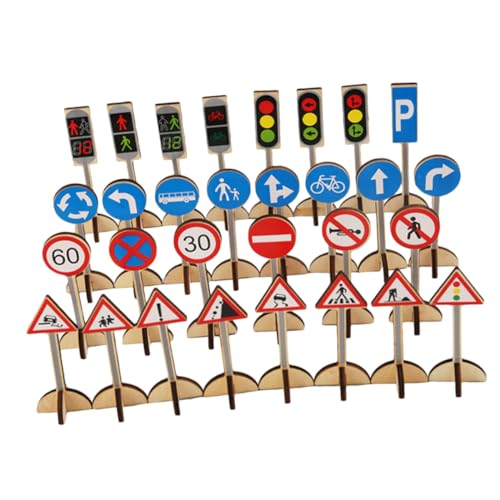 TOYANDONA Holz Verkehrszeichen Teilig Lernspielzeug für Straßenverkehrserziehung und Verkehrssicherheit mit Realistischen Modellen für Jungen und Mädchen TOYANDONA Holz Verkehrszeichen Teilig Lernspielzeug für Straßenverkehrserziehung und Verkehrssicherheit mit Realistischen Modellen für Jungen und Mädchen von TOYANDONA