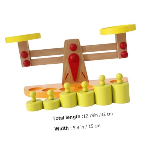 TOYANDONA Holz Waage für Pädagogische Lernwaage mit Glatter Oberfläche Fördert Rechenfähigkeit Gleichgewicht Kreativität und Hand Auge koordination Frühförderungs von TOYANDONA