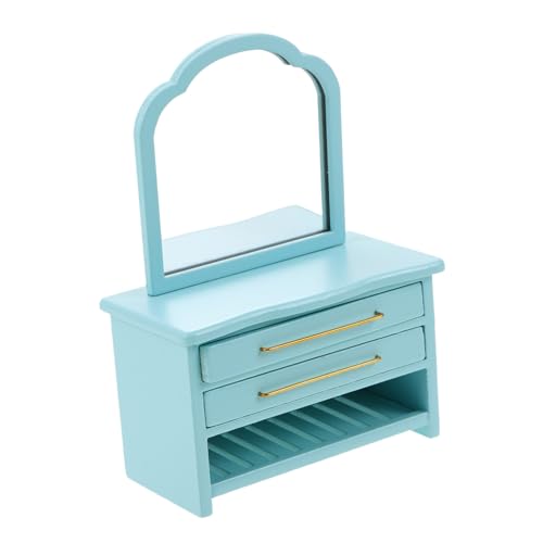 TOYANDONA Holz mit Spiegel Kompakter Schminktisch für Puppenhaus Dekoration Kindgerechtes DIY Möbel Zubehör für Sammler und Kreatives von TOYANDONA