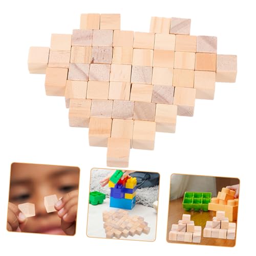 TOYANDONA Spielzeug Holzwürfel Puzzle Holzbausteine Aus Unbehandeltem Quadratische Würfel Zum Stapeln Und Pädagogisches Für DIY Bastelmaterial von TOYANDONA