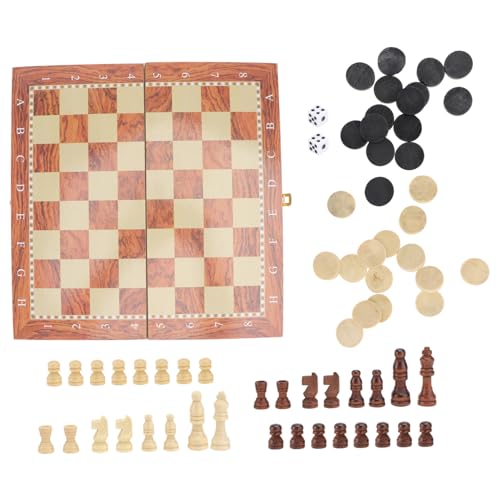 TOYANDONA Holzbox Schachspiel Klappbar Schachbrett mit Premium Figuren Tragbar Leicht Gedächtnistraining für Mädchen Familie für Zuhause und Unterwegs von TOYANDONA