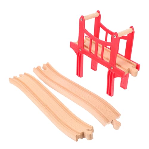 TOYANDONA Holzeisenbahn Zubehör Set Teilig aus Holz mit Roter Brücke und S Förmigen Gleisverbindern Flexibles Schienensystem für Kreative Zugstrecken Kompatibel mit Gängigen Holzeisenbahn TOYANDONA Holzeisenbahn Zubehör Set Teilig aus Holz mit Roter Brücke und S Förmigen Gleisverbindern Flexibles Schienensystem für Kreative Zugstrecken Kompatibel mit Gängigen Holzeisenbahn von TOYANDONA