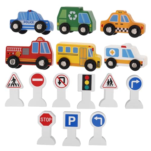 TOYANDONA Holzfahrzeug Spielset mit Verkehrszeichen Kindgerechte Baustellen und Straßenmodelle aus Holz Fördert Lernspiel und Hand Auge Koordination für Kleinkinder und Junge Mädchen TOYANDONA Holzfahrzeug Spielset mit Verkehrszeichen Kindgerechte Baustellen und Straßenmodelle aus Holz Fördert Lernspiel und Hand Auge Koordination für Kleinkinder und Junge Mädchen von TOYANDONA